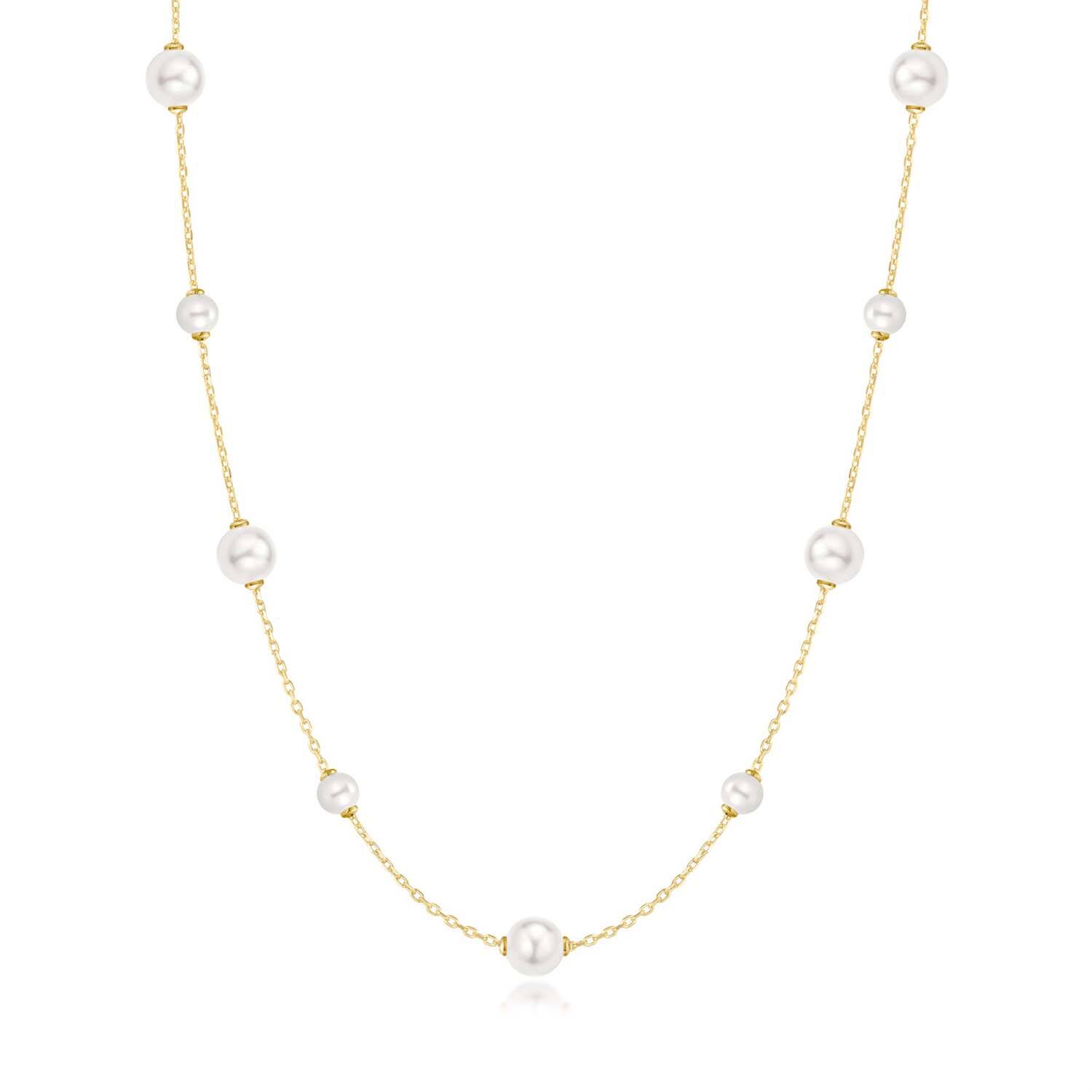  Fairy Dust - Gliederketten - Silber / 14kt GP - Perle - 45cm
